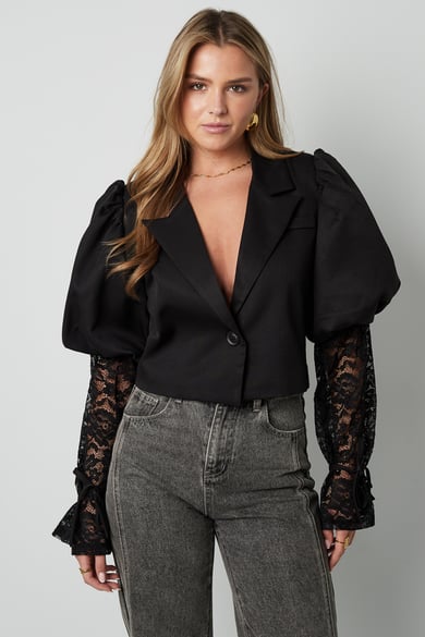 Trendy Short Blazer With Lace h5 Picture5